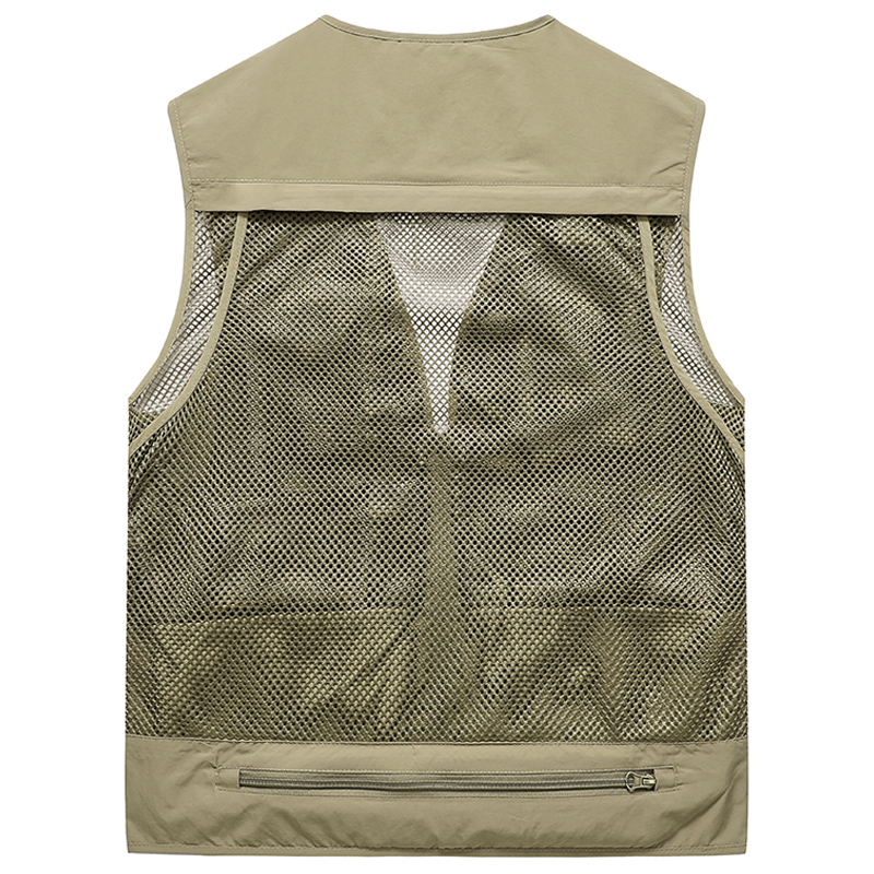 Men's Mesh Casual Fishing Work Vest Jackets Summer Fashion Large Size 5XL Men Multi Pockets Waistcoat Vest Sleeveless Coat. 