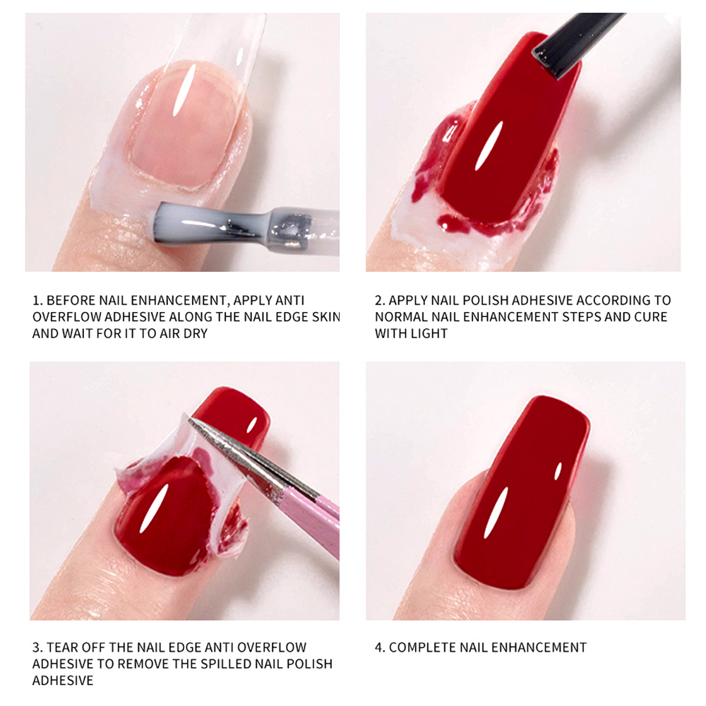 8ml Nail Peel Off Liquid Anti-Overflow Glue Edge Latex Tape, Peel OffCuticle Guard Nails Finger Lacquer Protector, Nail Polish. 