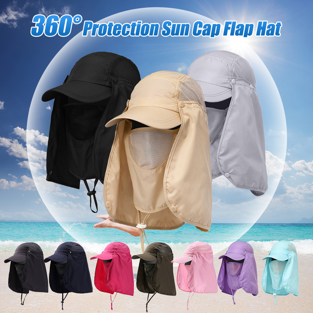 Outdoor Sport Hiking Visor Hat UV Guard Face Neck Cover Fishing Sun Protection Cap For Camping Climbing. 
