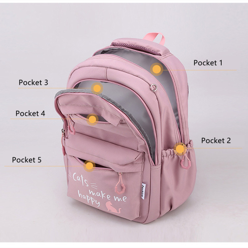 Fengdong Kawaii school Backpack for Girls cute School Bags Waterproof bookbag Teens College Student Large Travel Shoulder Bag. 