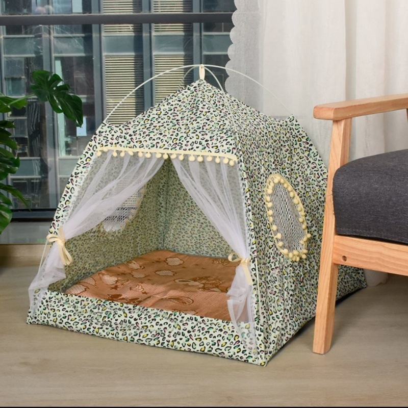Cat Broken Flower Tent Semi Enclosed Internet Celebrity Tent Nest Universal For All Seasons Pet Supplies Summer Dog And Cat Nest. 