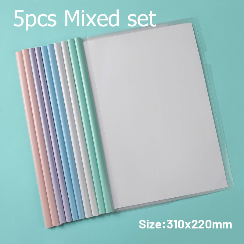 5pc/set A4 Transparent Folder Thickened Plastic Folder File Waterproof ...