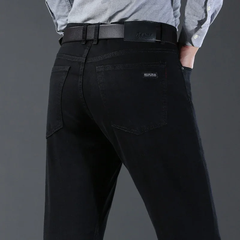 Men Classic Advanced Fashion Brand Jeans Jean Homme Man Soft Stretch Black Biker Masculino Denim Trousers Mens Pants Overalls. 