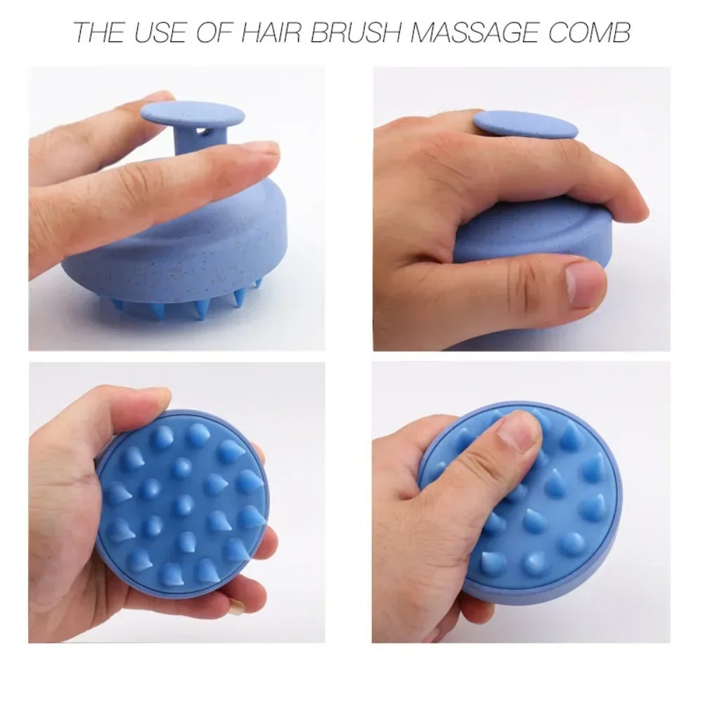 Silicone Shampoo Brush Head Scalp Massage Comb Hair Washing Comb Body Massage Brush Bath Shower Brush Salon Hairdressing Tool. 