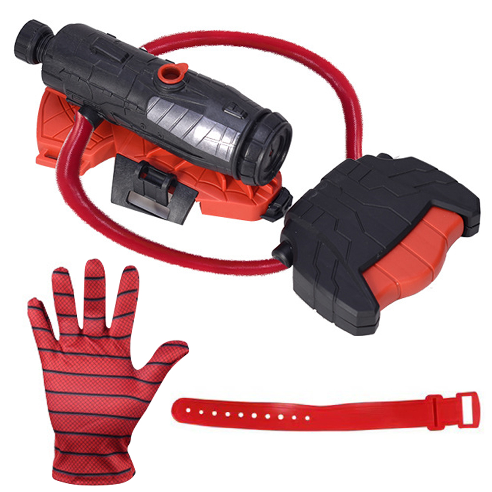 SpiderMan Water Gun Hero Launcher Spider Wrist Launcher Manual Press Burst Water Gun with Gloves Children's Birthday Gift Toys. 
