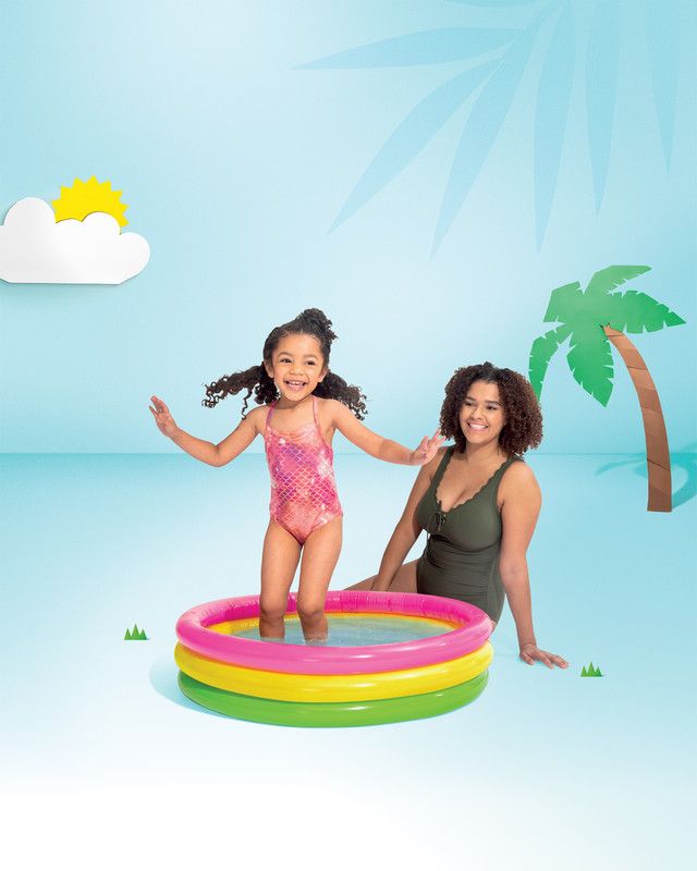 Intex Sunset Glow Inflatable Kiddie Pool - 34" x 10" 58924. 