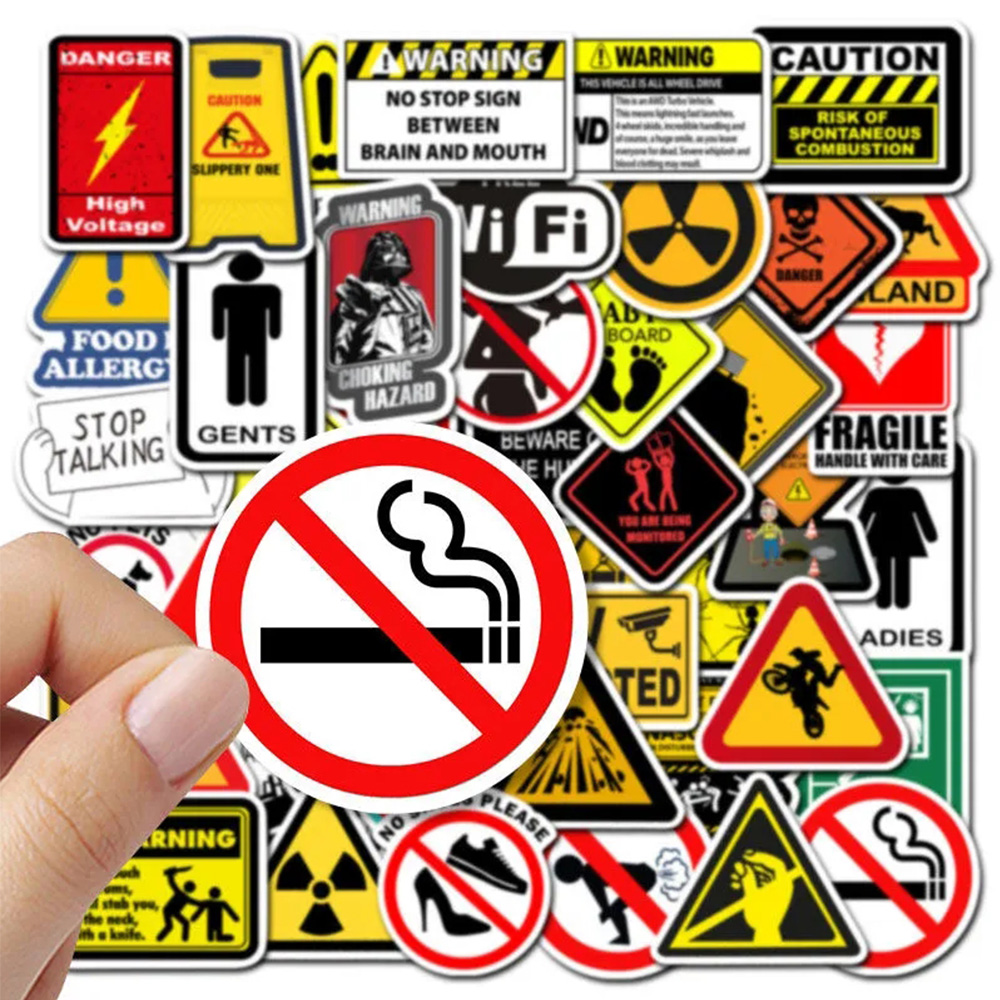 10/30/50PCS Warning Stickers Danger Banning Skateboard Fridge Guitar Laptop Motorcycle Travel Classic Toy Cool Decals Sticker. 