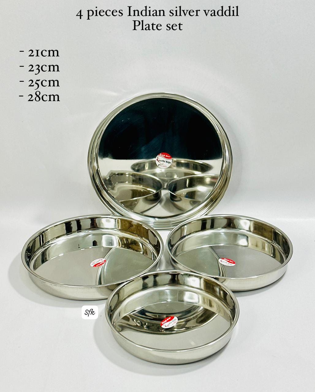 4 pieces Indian Silver Plates. 