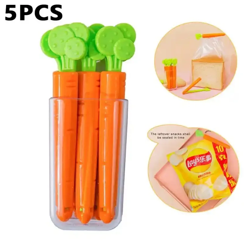 5pcs New Portable Kitchen Storage Food Snack Seal Sealing Bag