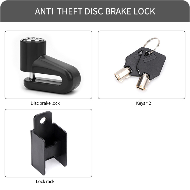 Motorcycle Bike Anti Theft Wheel Disc Brake Lock Safety Disc Wheel Lock Mountain Road Bike Padlock with Keys. 