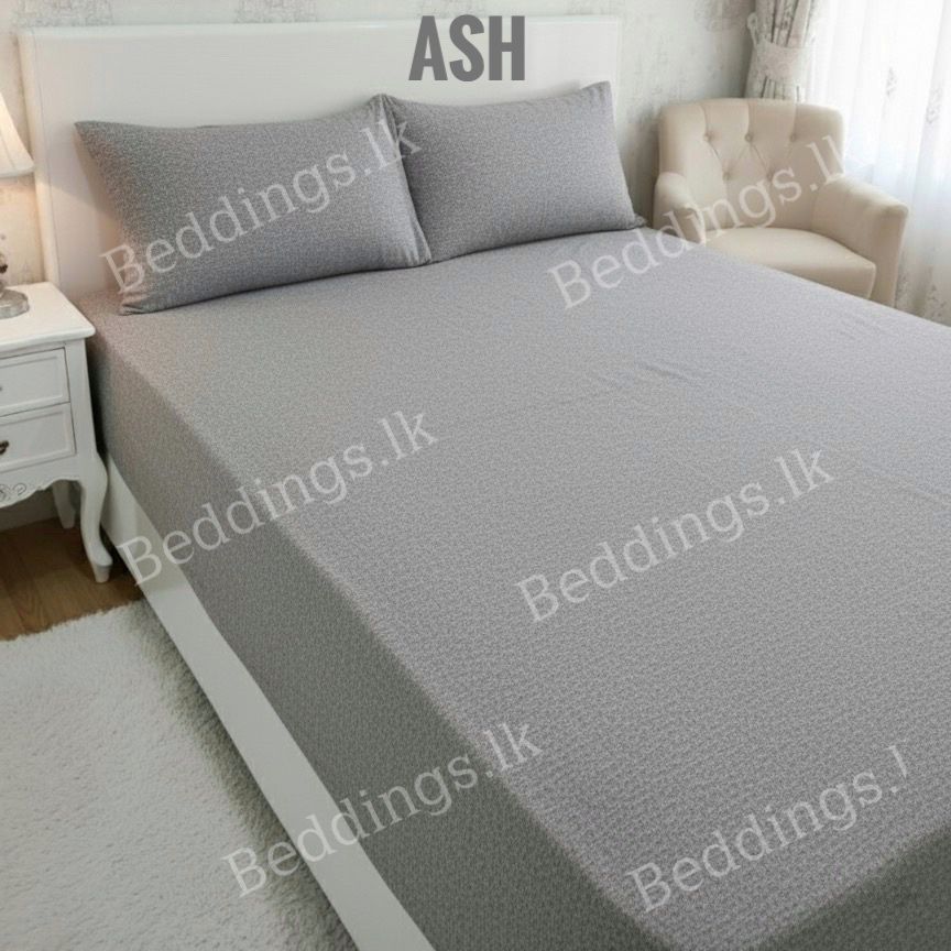 Ash Full Cotton Bedsheet - Single