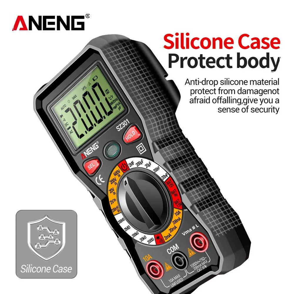 ANENG SZ301 Digital Multimeter AC/DC Votage Current Automatic Tester Electrical Resistance Ohm Ammeter Capacitance Meter. 