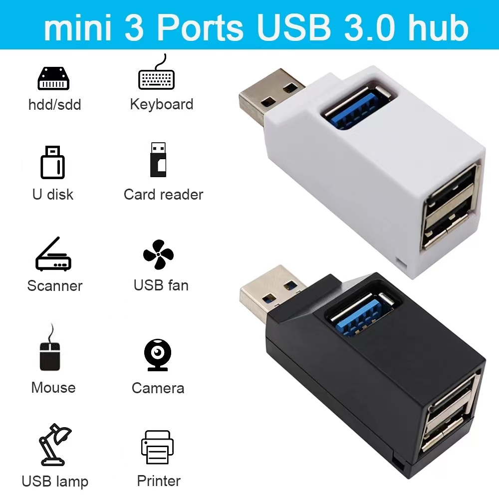 Usb 3.0 Extender Car Splitter Multi Port Usb 2.0 Laptop Office Multi Function Reading Usb Disk Charging Adapter One To Three. 