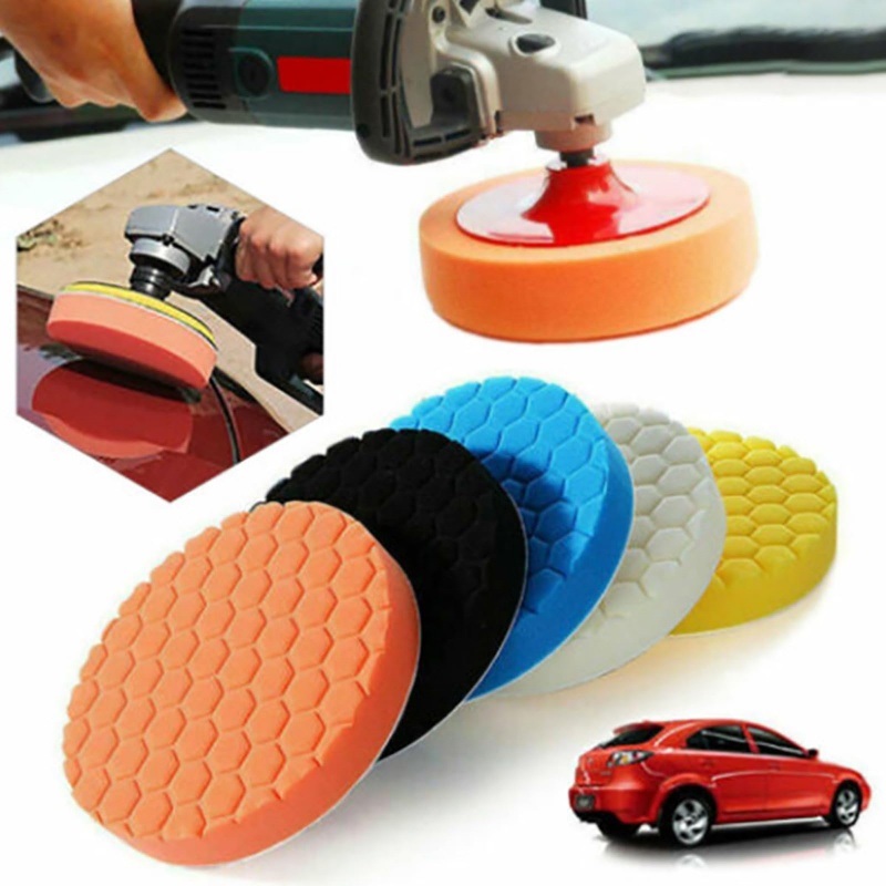 5Pcs Car Polishing Pad Kit 3/4/5/6/7 Inch Self-Adhesive Buffing Wheel Car Detailing Waxing Sponge Pads Auto Care Cleaning Tool. 