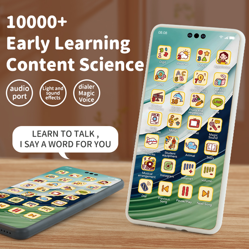 Baby Simulation Mobile Phone Toy Screen Music Early Educational Toys Learning Vocal English Mobile Vocal Toy Model Children Gift. 