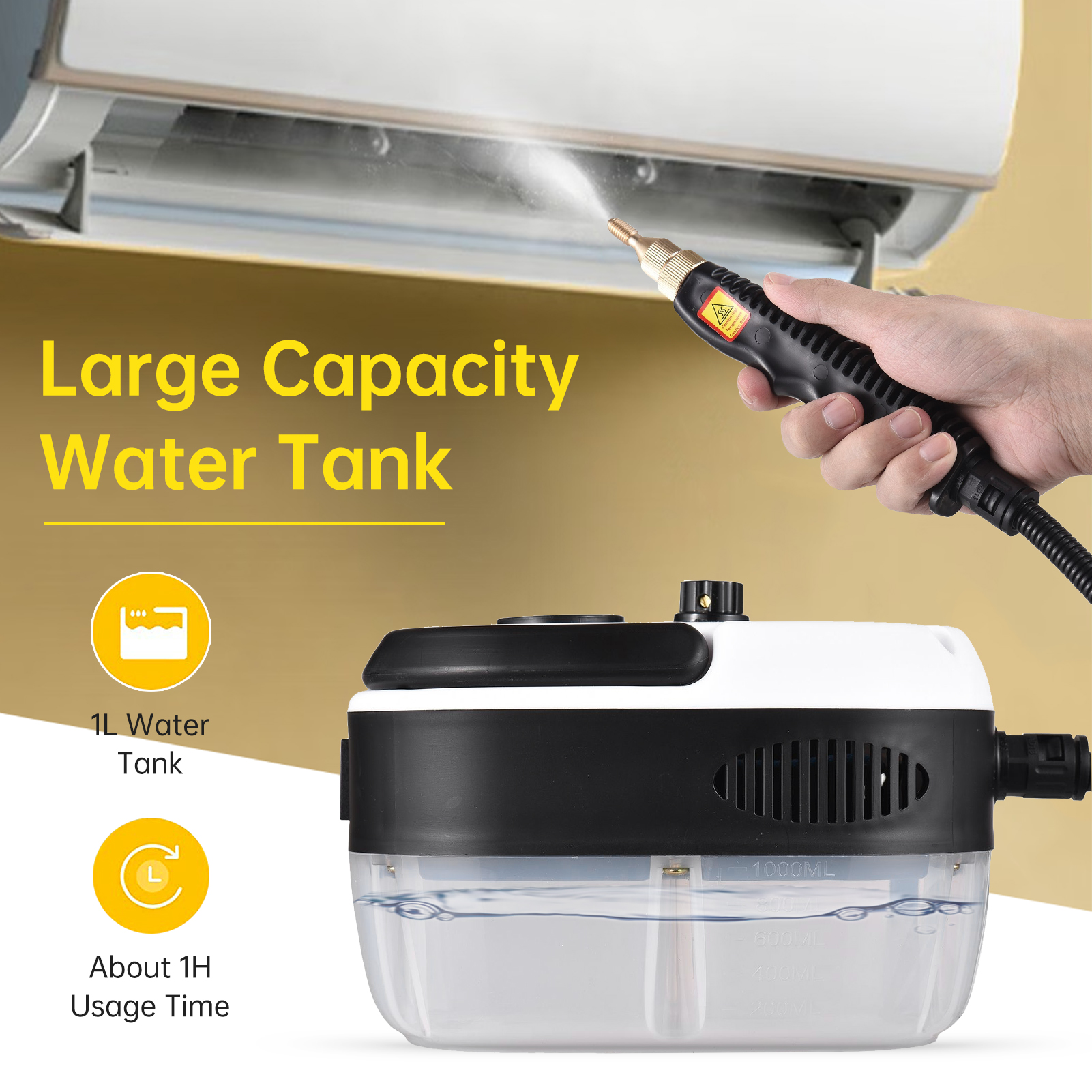 Multifunctional High Pressure Steam Cleaner Portable Handheld 3500W High Temperature Steam Cleaning Machine 6-gear Adjustment. 