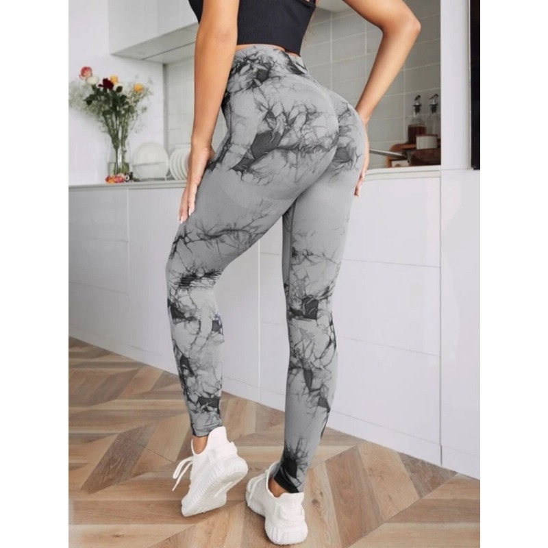 Seamless High Waist Leggings Women Tie Dye Leggings Fitness Sports Running Yoga Pants Hip Liftting Elastic Knitting Tights. 