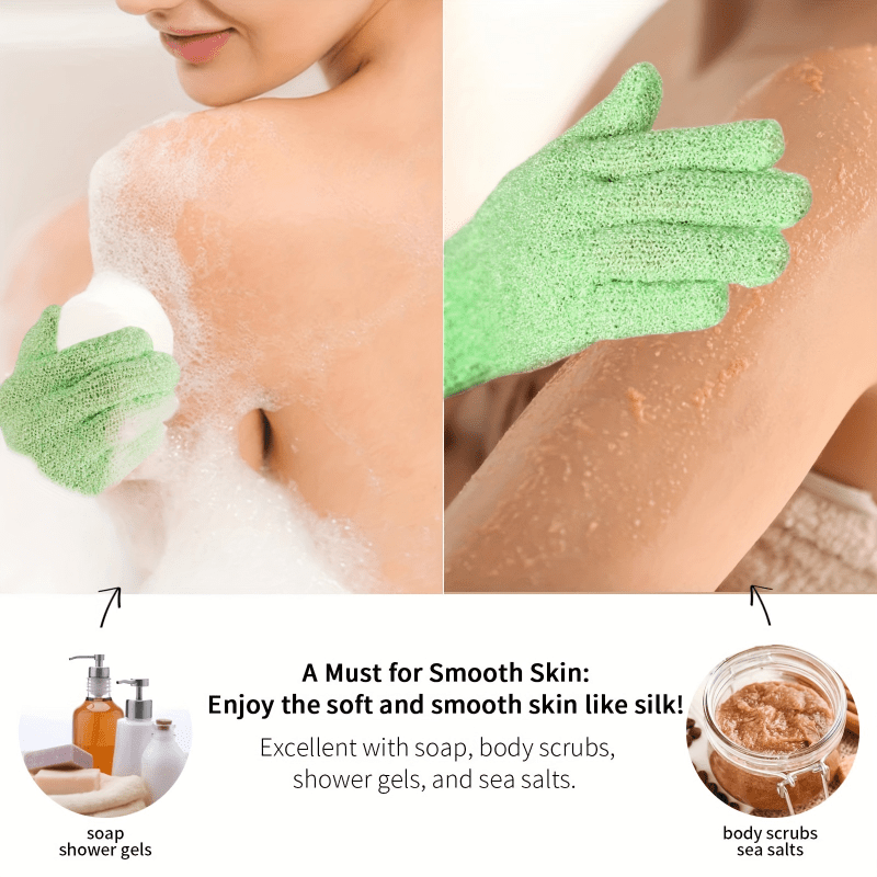 1-10pcs Colourful Exfoliating Gloves, Bath Gloves For Shower, Double Sided Exfoliating Gloves, For Spa, Massage And Body Scrubs. 