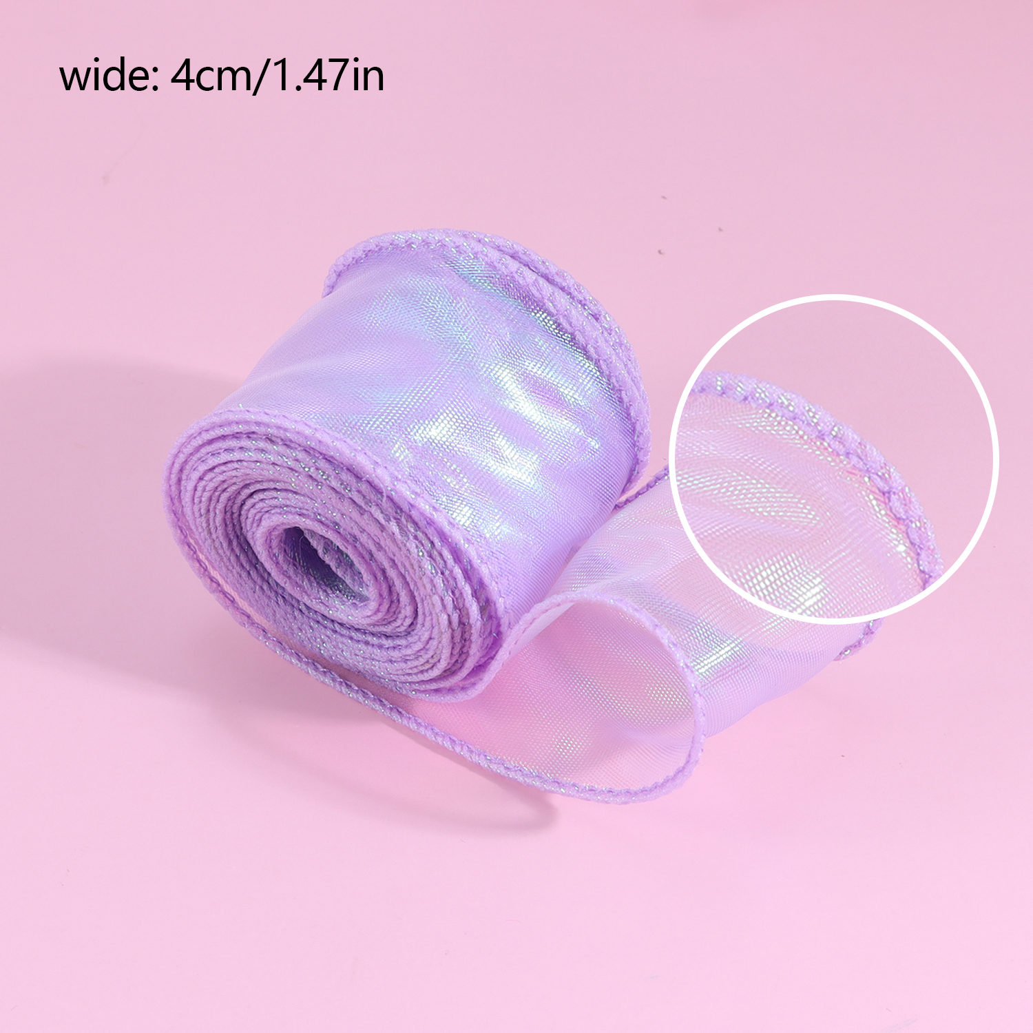 5Yards 4cm Fishtail Organza Ribbon Reflective Iridescent Wavy Edge ...