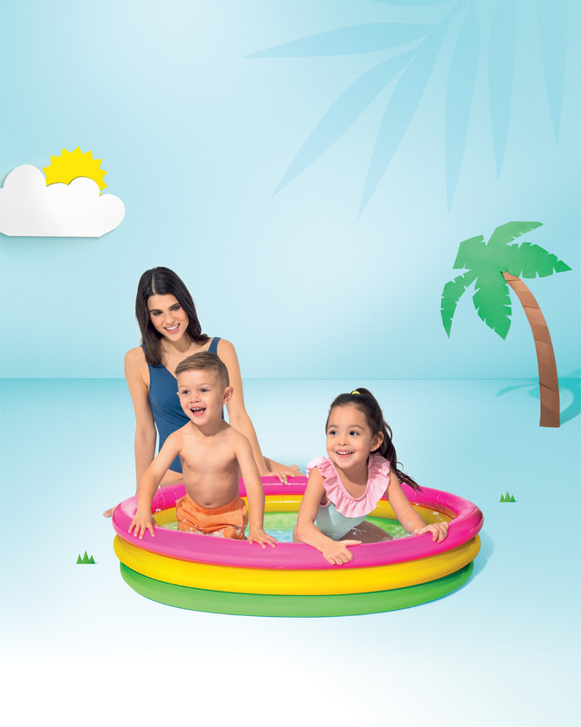 Intex Sunset Glow Inflatable Kiddie Pool - 34" x 10" 58924. 