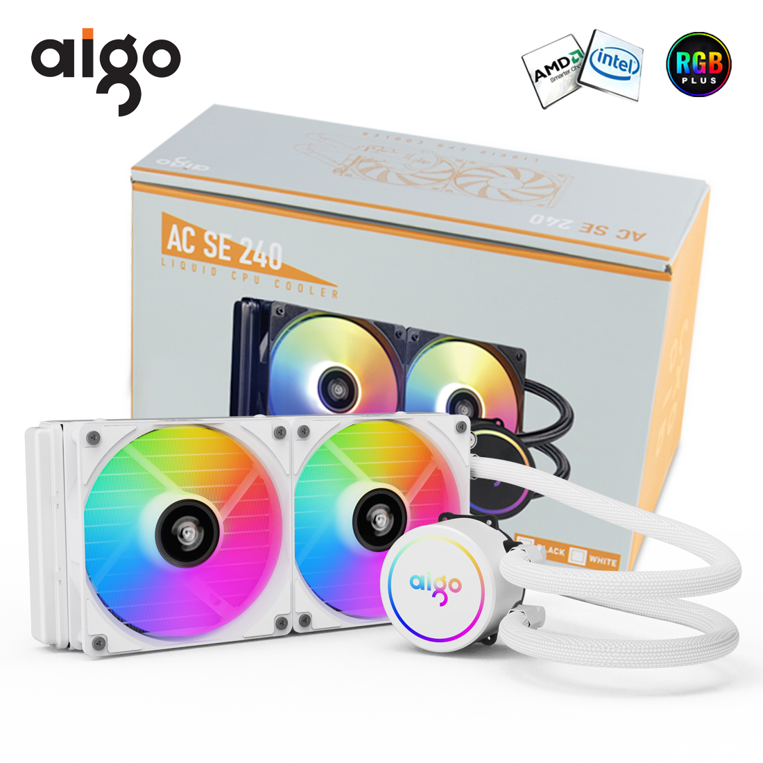 Aigo Water Cooler CPU Cooling Computer RGB Water Cooling Heatsink Integrated CPU Cooler Fan Radiator LGA 1700/1151/2011/AM3+/AM4. 