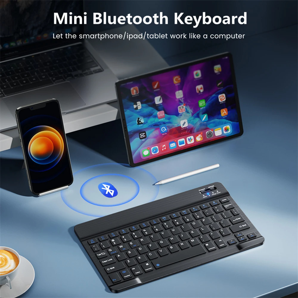 Mini Bluetooth Keyboard RGB Wireless Keyboard 10 inch Backlit Keyboard Backlight Touchpad Keyboard for IOS Android Windows iPad. 
