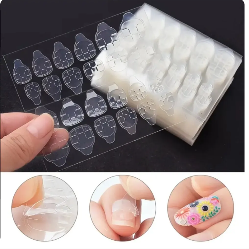 240PCS Strong Adhesive Glue Tape for Press-on Nail Tips - Double Side Adhesive Film for False Nails-Transparent. 