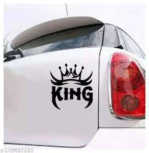 King Sticker Car Sticker Bike Sticker Black