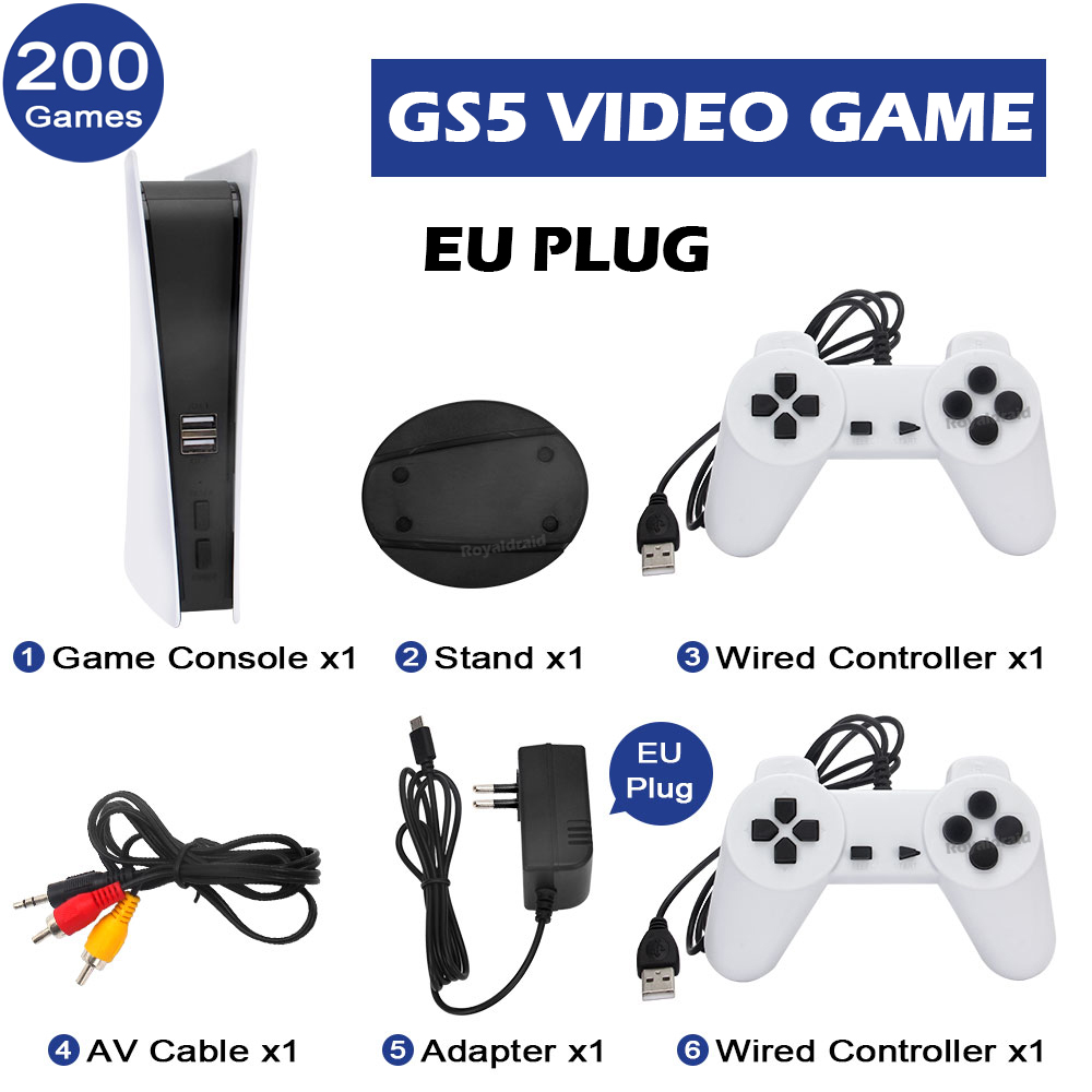 NEW GS5 Game Station 5 Video Game Console With 200 Classic Games 8 Bit TV Console Retro USB Wired Handheld Game Player AV Output. 