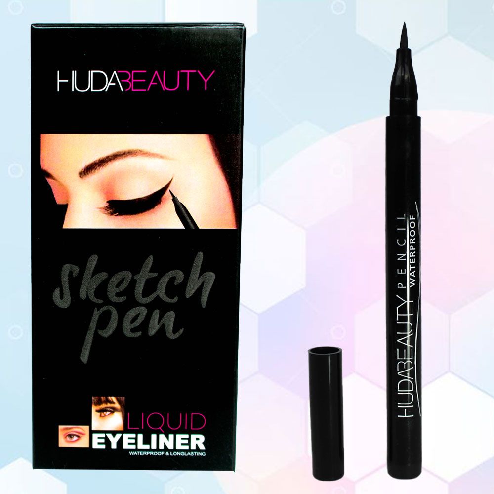 Hudha Beauty Sketch Pen Waterproof Liquid Eyeliner Pencil - Black - First
Copy