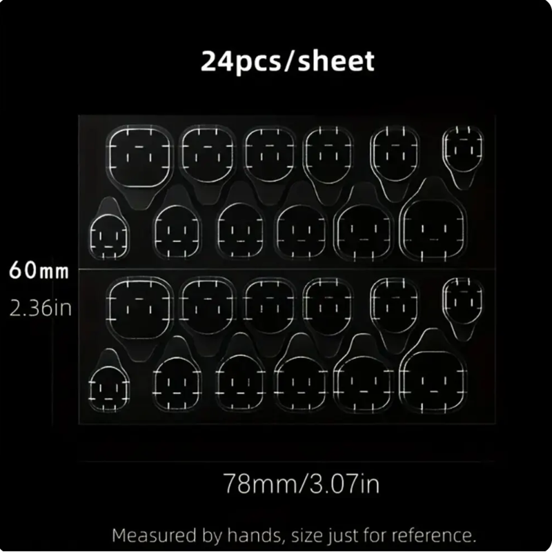 240PCS Strong Adhesive Glue Tape for Press-on Nail Tips - Double Side Adhesive Film for False Nails-Transparent. 
