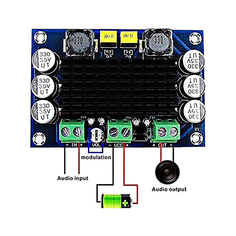 TPA3116DA DC 12V 26V 100W Mono Channel Digital Power FBHDZVV Audio Amplifier Board Large Capacity Board Power AMP Module XH-M542. 