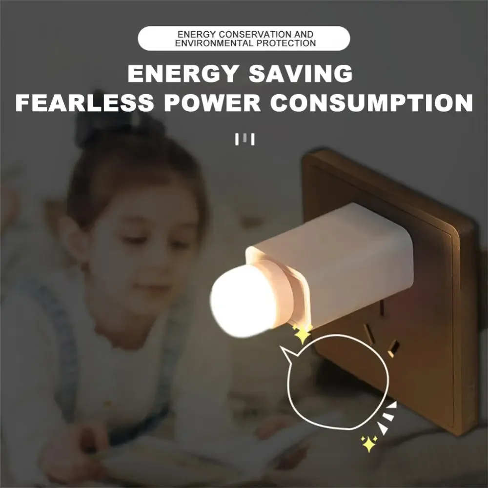 3~20PCS USB Plug Lamp 5V Mobile Power Charging Light Round Eye Protection Reading Night Light Portable Lighting. 
