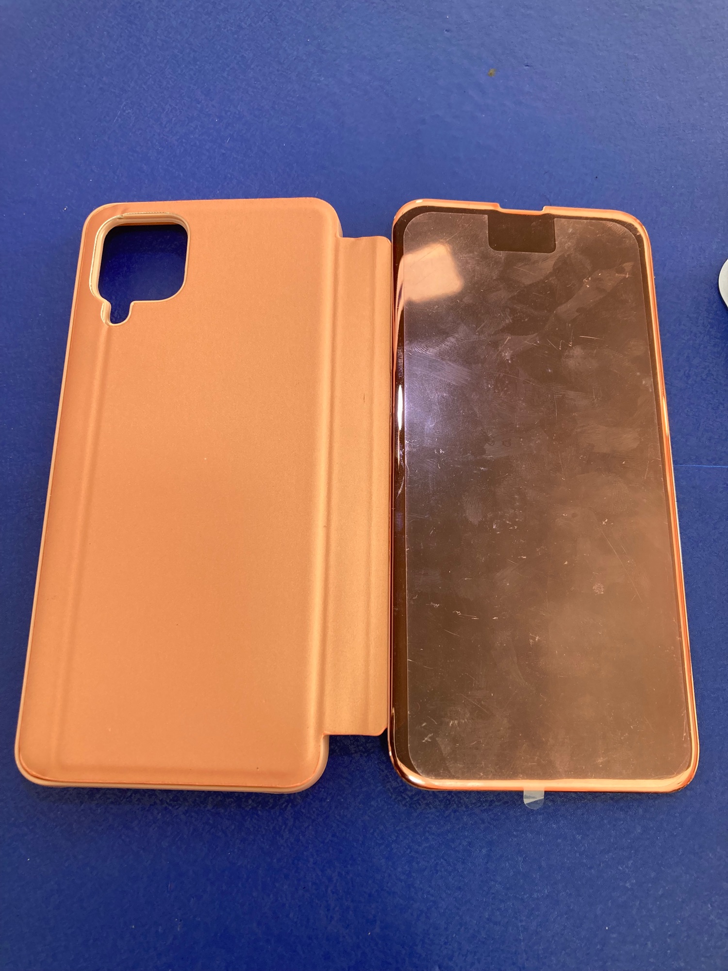 Samsung A12/M12 Soft Hard Shockproof Flip Stand Mirror Case Cover. 
