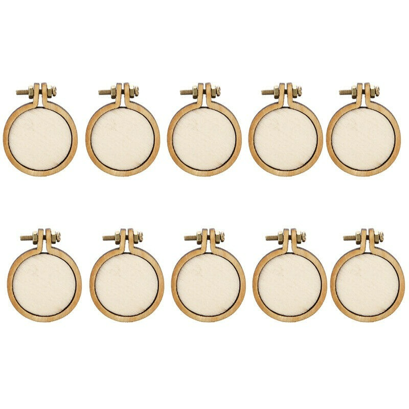 10x 20x Mini Embroidery Hoop Ring Wooden Cross Stitch Frame Handmade Pendant Crafts Embroidery Circle Sewing Kit. 