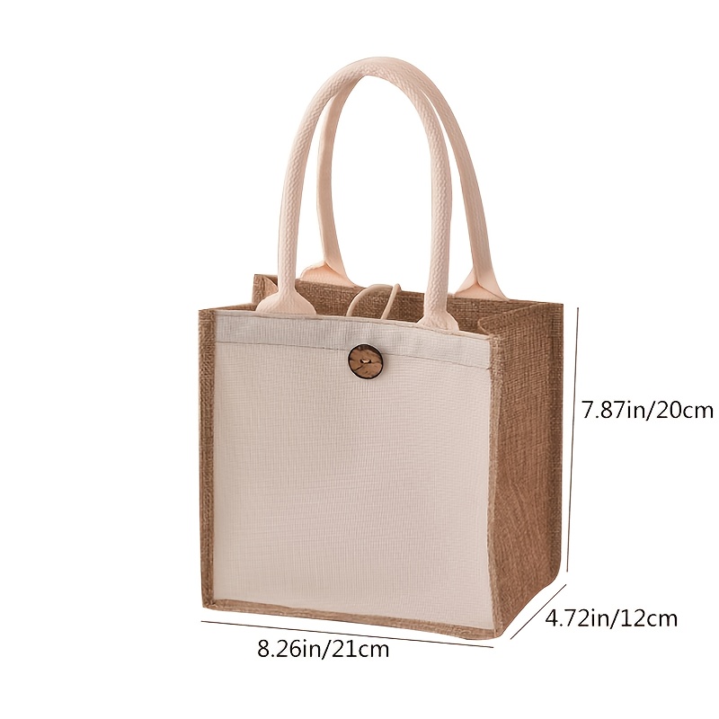 New vertical style linen tote bag plain color simple gift bag fashion shopping bag. 