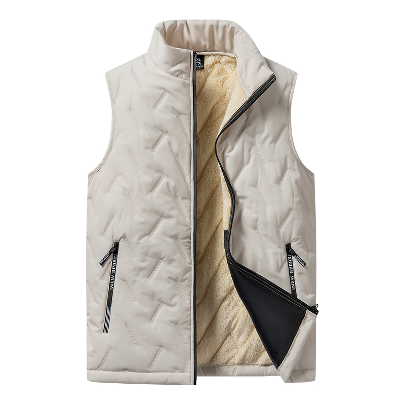 Autumn and winter fashion men's cotton vest jacket casual multifunctional plus size warm standing collar sleeveless men's top. 