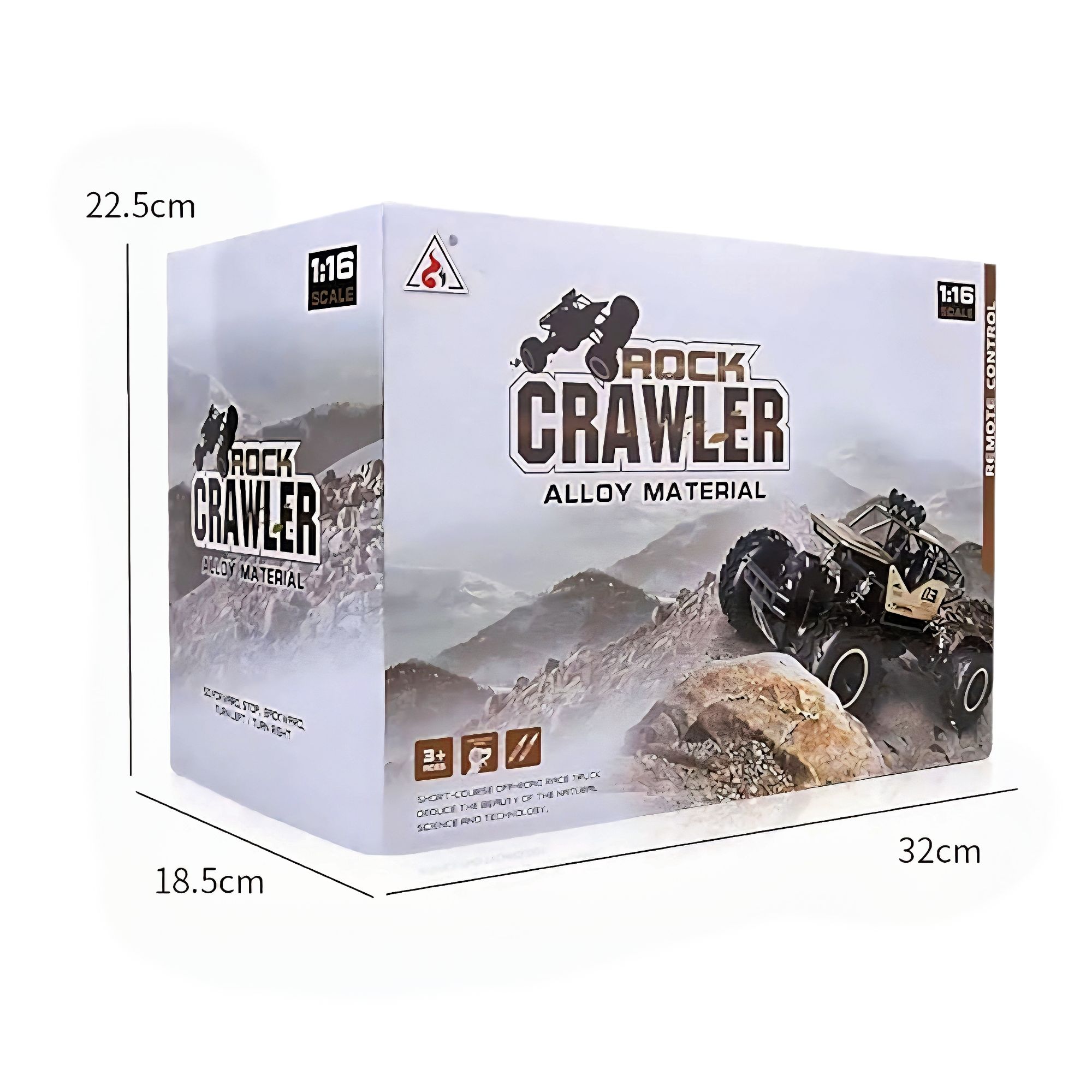 1:16 Scale Off-Road Rock Crawler RC Monster Truck – 2.4GHz Remote Control Alloy Body Climbing Car with Rechargeable Battery, Shockproof Suspension, High-Speed 20km/h, Indoor Outdoor Crawler Toy Vehicle for Boys Girls Kids Adults. 