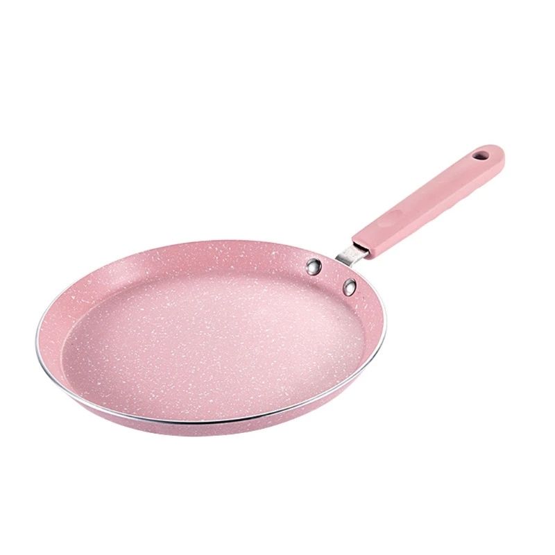 Frying Pan Pancake Pan: 10 Inch Omelette Pan Egg Frying Pan Kitchen Cookware for Home Kitchen Cooking (Color : Pink)