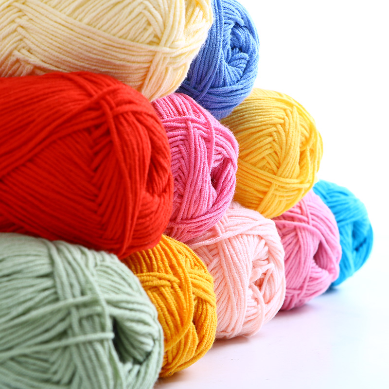 40-50g/Set 4ply Milk Cotton(80%) Knitting Yarn Needlework Dyed Lanas For Crochet Craft Sweater Hat Dolls At Low Price. 