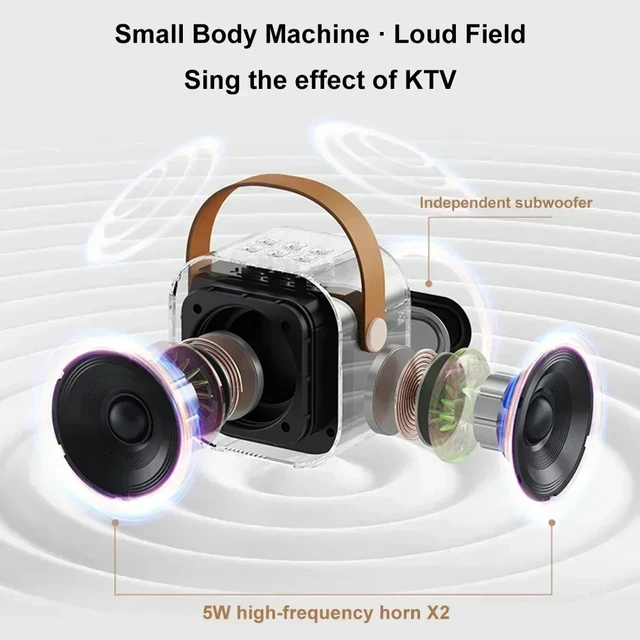 K12 Karaoke Machine Portable 5.3 PA Bluetooth Speaker System with 2 Wireless Microphones Home Family Singing Children's Gifts. 