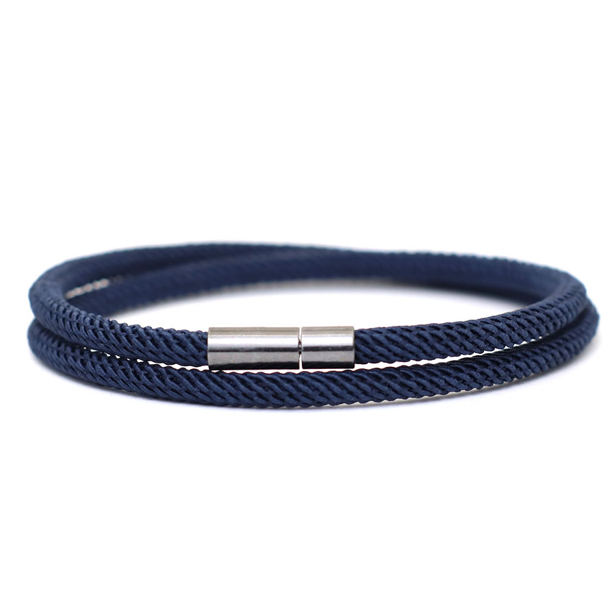 Noter New Arrival Mens Rope Bracelet 4mm Nylon Double Layer Lucky Thread Braclet Nickel Black Detachable Buckle Gift For Him. 