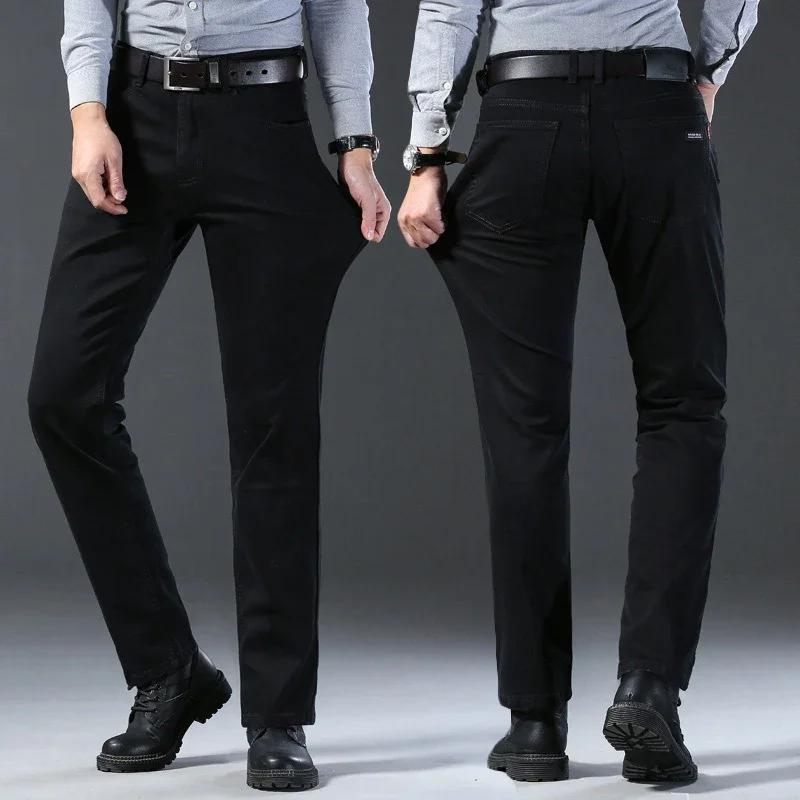 Men Classic Advanced Fashion Brand Jeans Jean Homme Man Soft Stretch Black Biker Masculino Denim Trousers Mens Pants Overalls. 