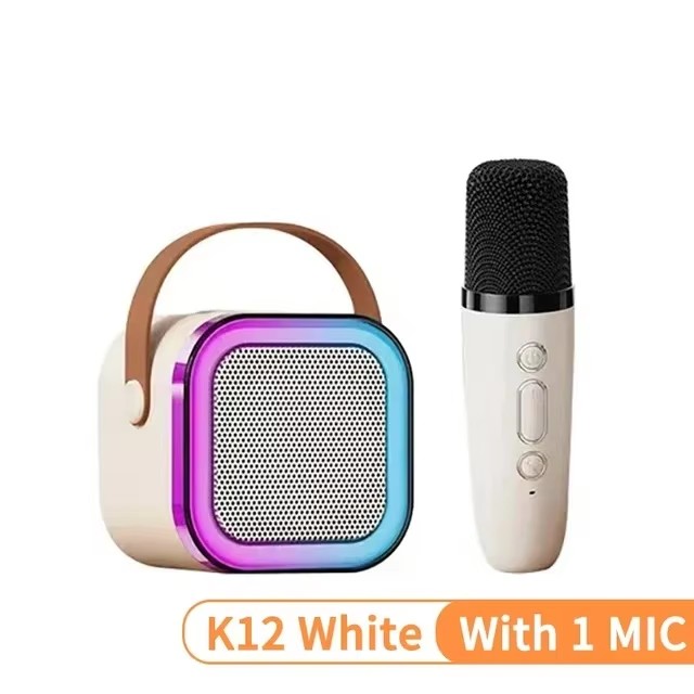 Karaoke K12 Machine Portable Bluetooth 5.3 PA Speaker System with 1-2 Wireless Microphones Home Family Singing Children's Gifts. 