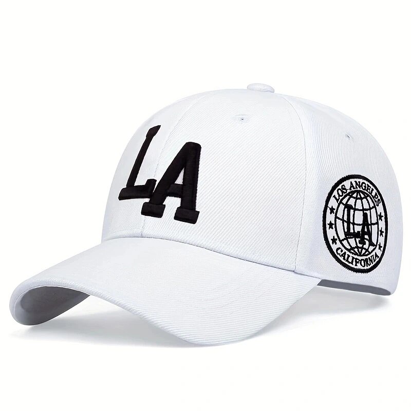 Unisex La Letter Embroidery Baseball Caps Spring and Autumn Outdoor Adjustable Casual Hats Sunscreen Hat. 