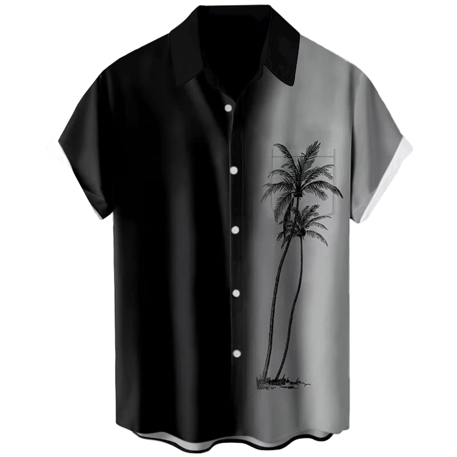 Summer Men'S Casual Shirt Coconut Print Short-Sleeved Shirt Ropa Hombre. 