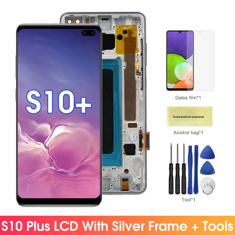 Screen for Samsung Galaxy S10 Plus S10+ G975 G975F Lcd Display Digital Touch Screen  with Frame for Samsung Galaxy S10 Assembly. 