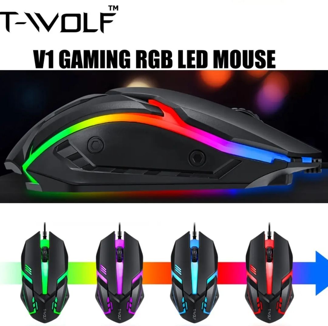 T-wolf V1 Wired RGB Gaming mouse. 