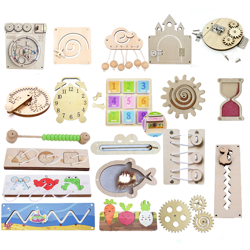 Baby Busy Board Accessories Montessori Toys for Kids Develop Fine Motor Skills Sensory Toys Educational Learning Toys Board Game