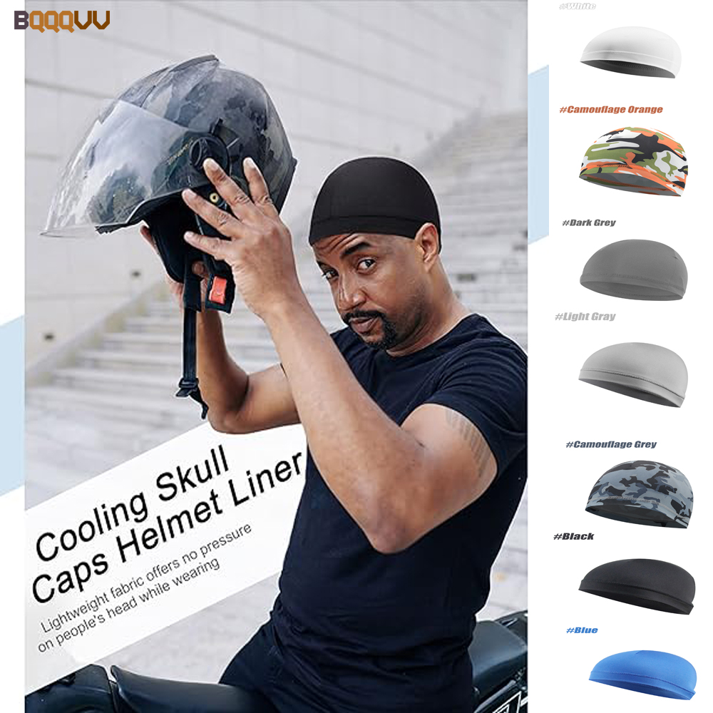 1PC Summer Cooling Skull Caps Helmet Liner Anti-UV Anti-Sweat Wicking Cycling Running Motorcycle & Riding Under Hard Hat Liner